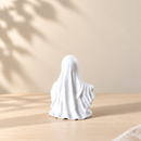 Wooden Spooky Ghost - Small Ghost by Noelino Toys, rear view in a warm natural-light setting.