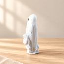 Wooden Spooky Ghost - Tall Ghost by Noelino Toys, left side view in a warm natural-light setting.