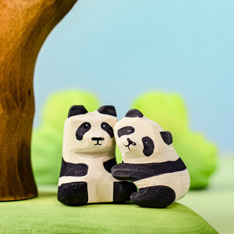 Wooden Panda Bear Cub - Sitting