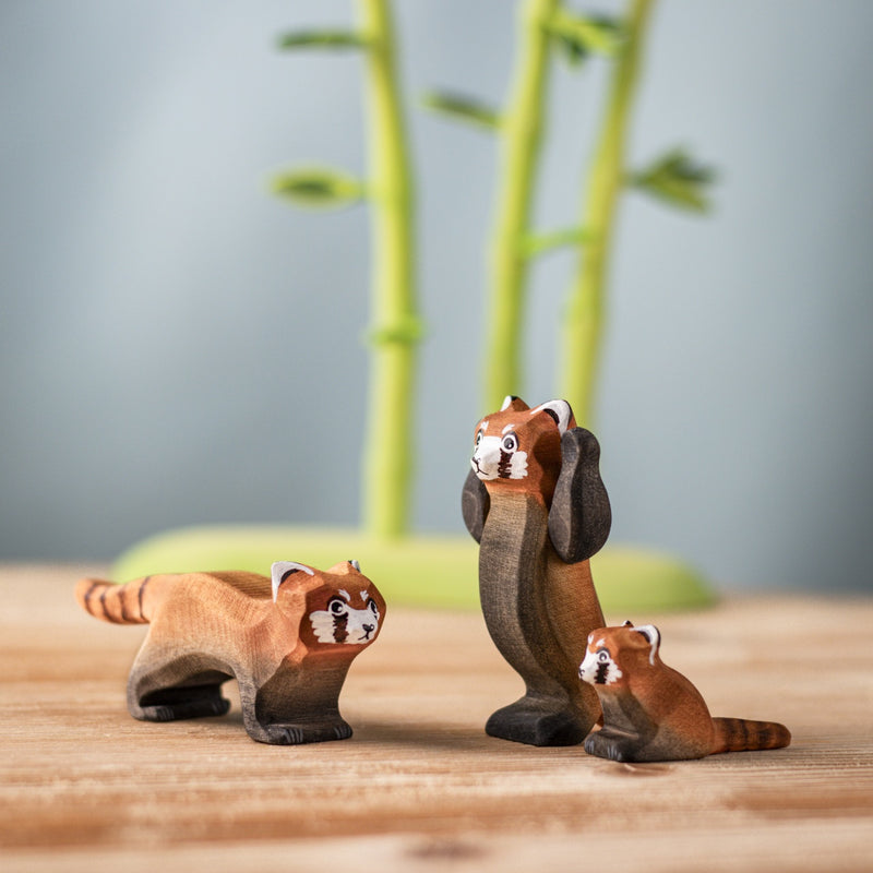 Wooden Red Panda Cub