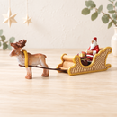 Wooden Santa Claus Set with Sleigh, Reindeer & Bag (Pre-Order)