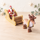 Wooden Santa Claus Set with Sleigh, Reindeer & Bag (Pre-Order)