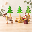 Wooden Santa Claus Set with Sleigh, Reindeer & Bag (Pre-Order)