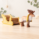 Wooden Santa Claus Set with Sleigh, Reindeer & Bag (Pre-Order)