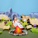 Wooden Shepherd With Flute