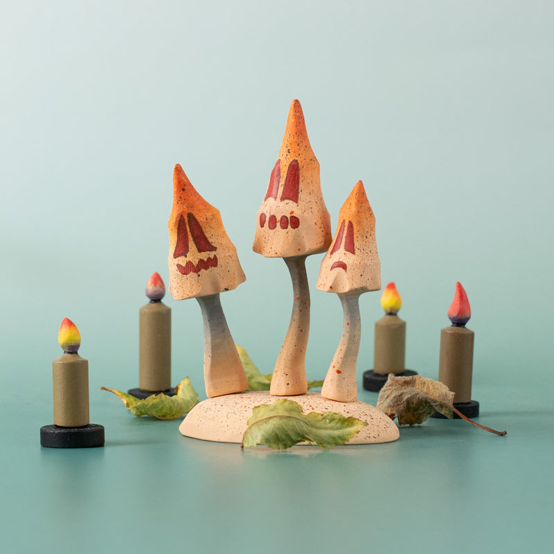 Wooden Spooky Mushroom Set