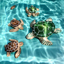Wooden Turtle Mum & Hatchling - Green
