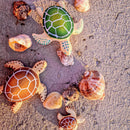 Wooden Turtle Mum & Hatchling - Green