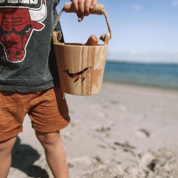 Wooden Bucket & Scoop - Whale