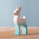 Wooden Deer Fawn - White With Flower