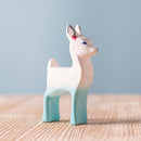 Wooden Deer Fawn - White With Flower