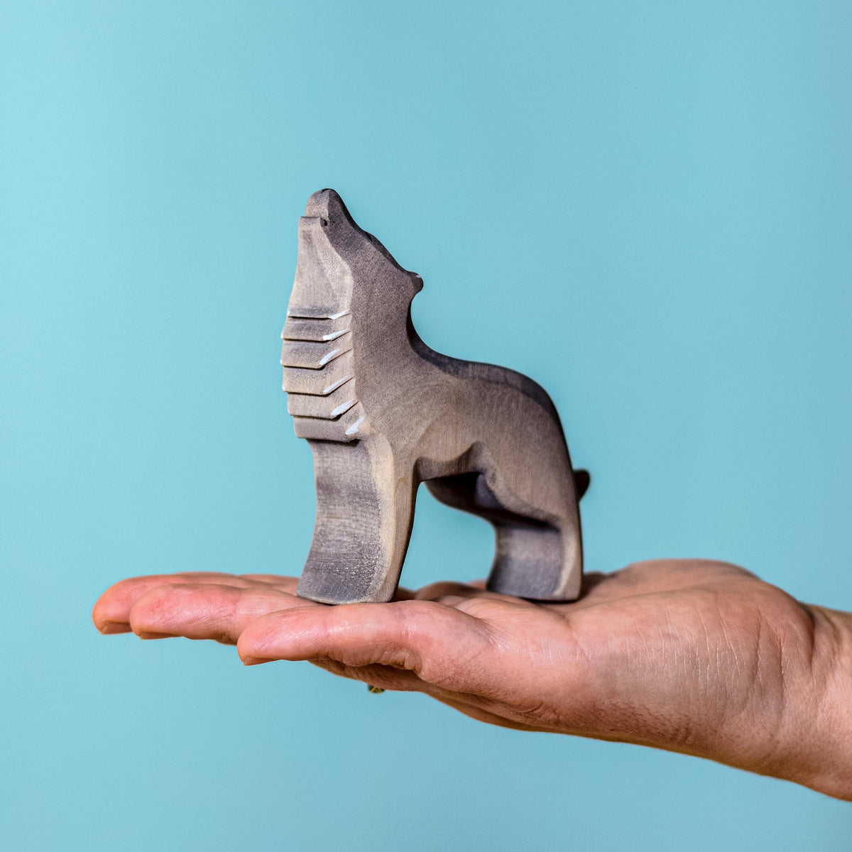 Wooden Wolf Figure | Wooden Animals & Figurines | Bumbu Toys Aus