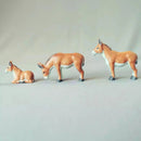 Wooden Donkey Family - Set Of 3