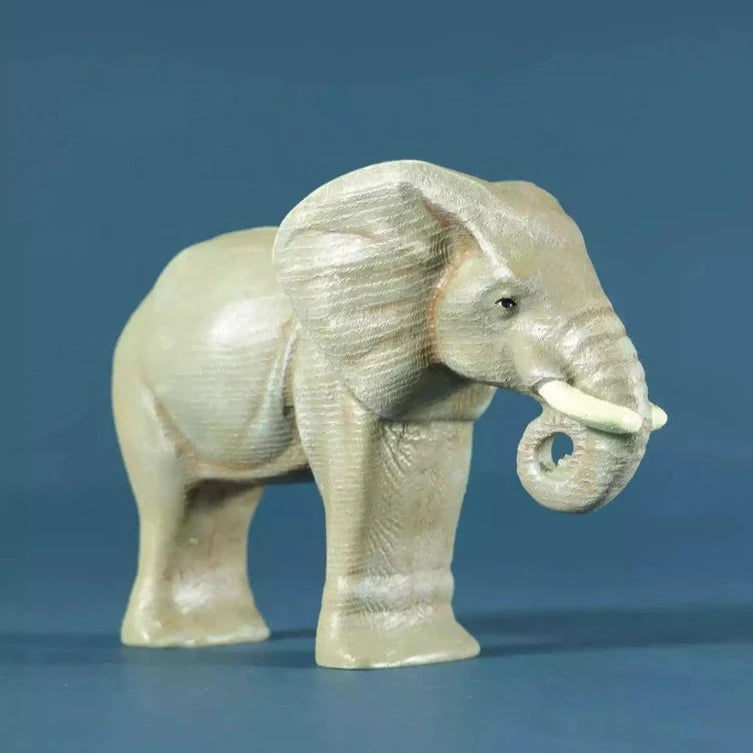 Large Wooden Elephant - Collectible