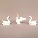 Wooden White Swan - Flying