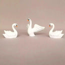 Wooden White Swan - Swimming