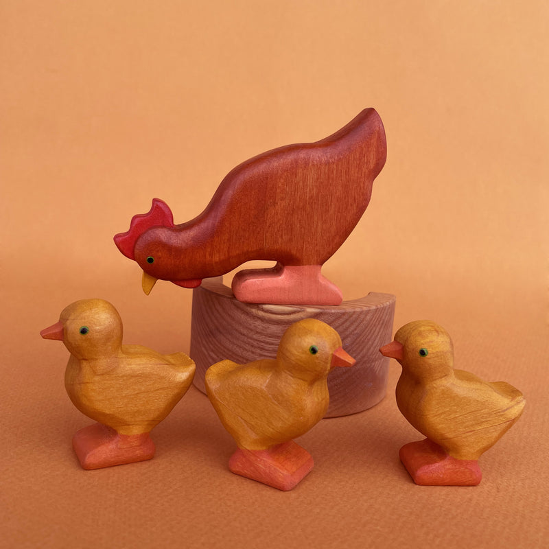 Wooden Chicks - Set of 3