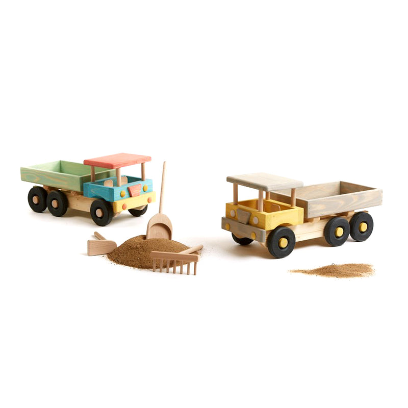 Extra Large Wooden Beach Truck - Yellow & Grey