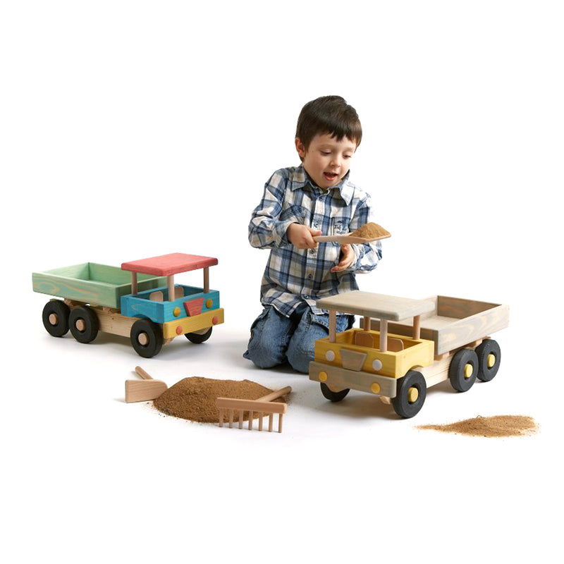 Extra Large Wooden Beach Truck - Yellow & Grey