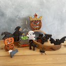 Large Wooden Scary Pumpkin - King