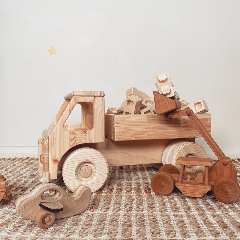 Large Wooden Truck With Blocks