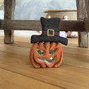Wooden Pumpkin With Hat