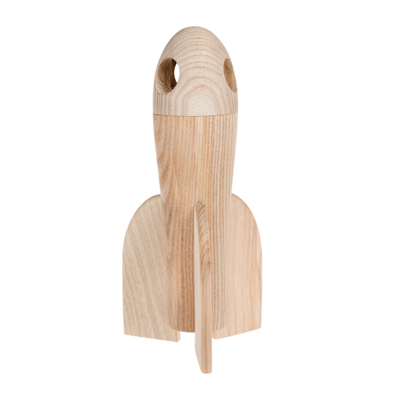 handcrafted wooden toy rockets