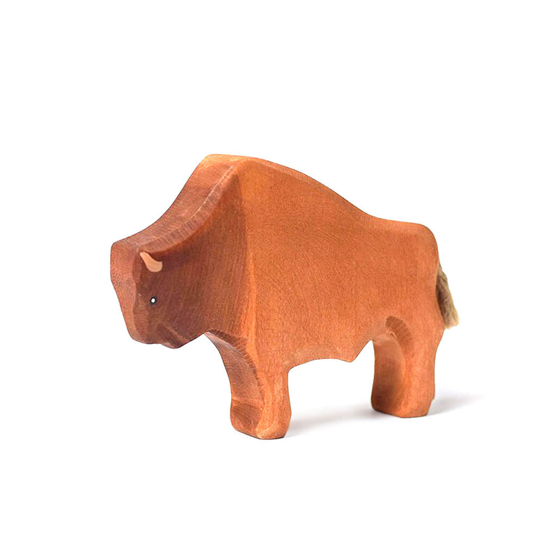 Wooden Bison Figure