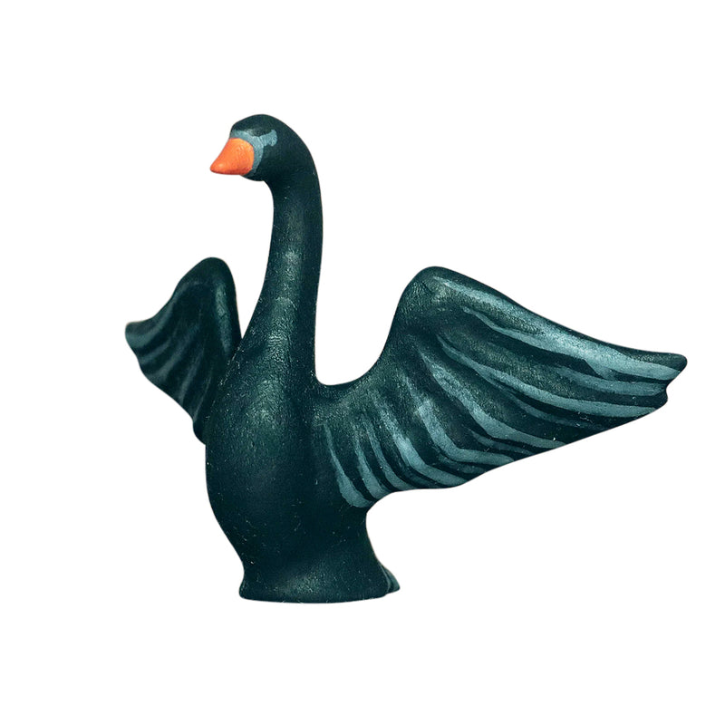 Wooden Black Swan - Flying