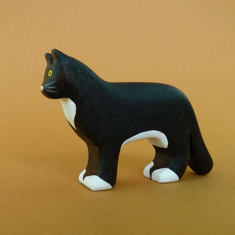 Wooden Cat - Black
