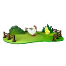 Wooden Rooster, Hen & Chick Set