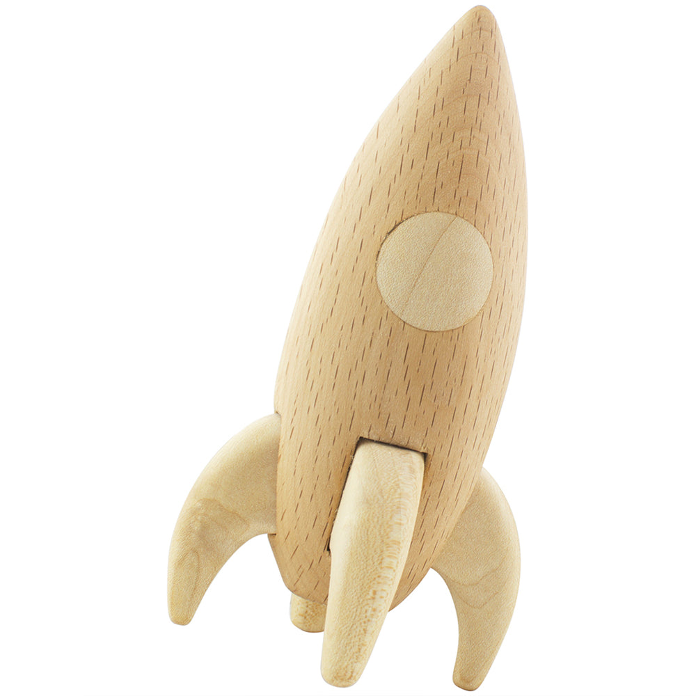 Wooden Toy Rocket Handcrafted Wooden Toys Heirloom Baby Gifts