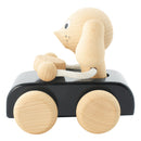 Wooden Pull Along Dog In Car - Jude