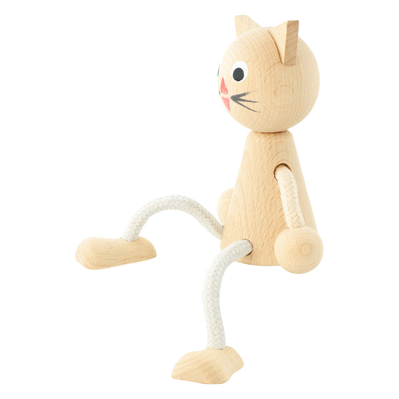 Wooden Sitting Cat - Lucy