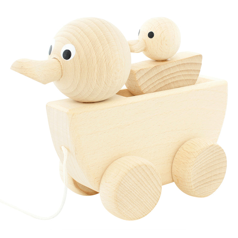 Wooden Pull Along Duck With Duckling - Gracie
