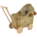 Wicker Dolls Pram - Gold