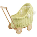 Wicker Dolls Pram - Lemon