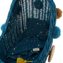 Wicker Dolls Pram - Turquoise