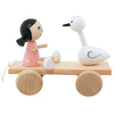 Wooden Pull Along Girl and Swan - Jasmine & Josephine