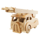 Large Vintage Wooden Fire Truck Toy