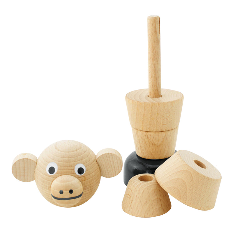 Wooden Monkey Stacking Puzzle - Marlon