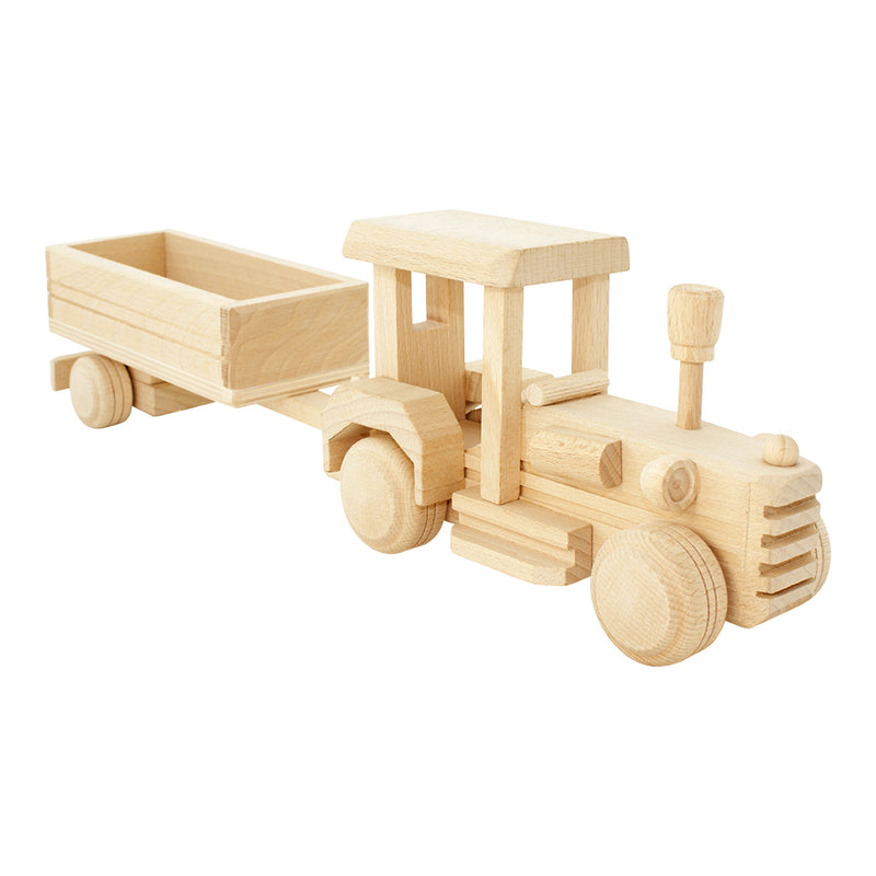 Wooden Tractor With Trailer - Ellie