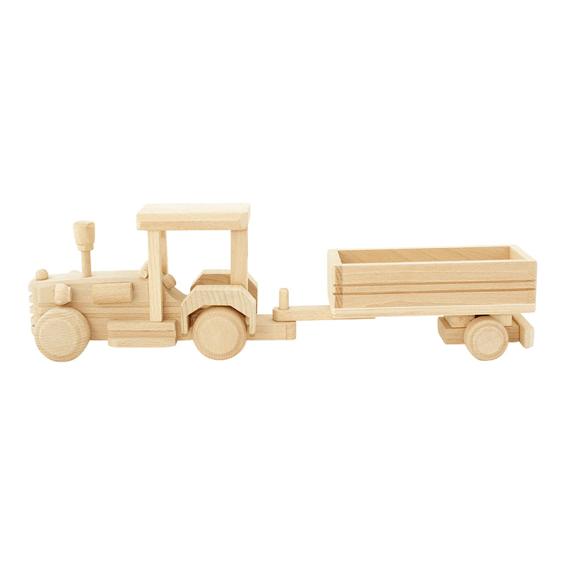 Wooden Tractor With Trailer - Ellie