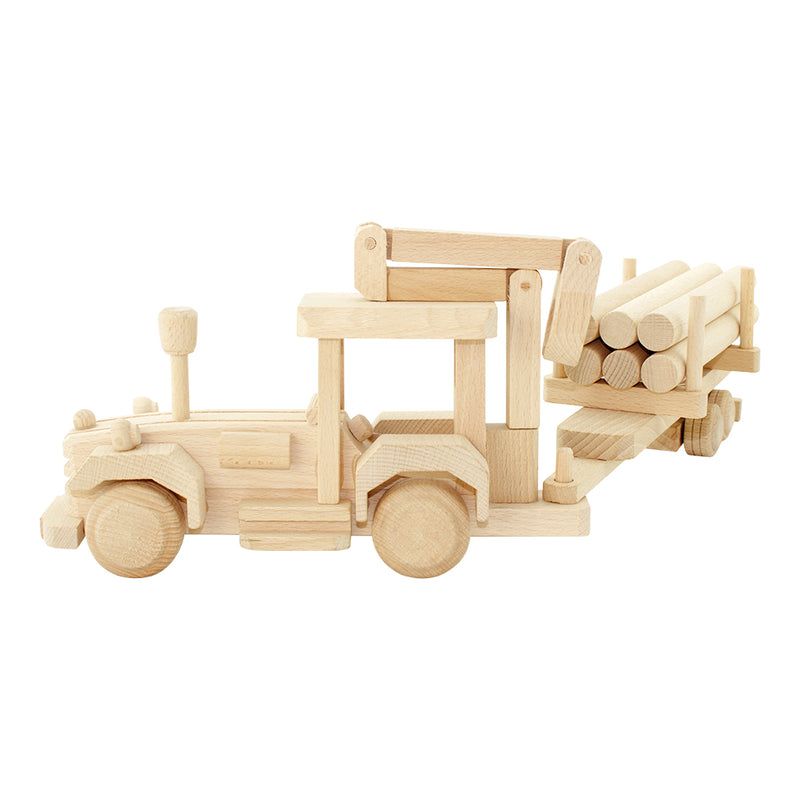Wooden Tractor With Logs - Fergus