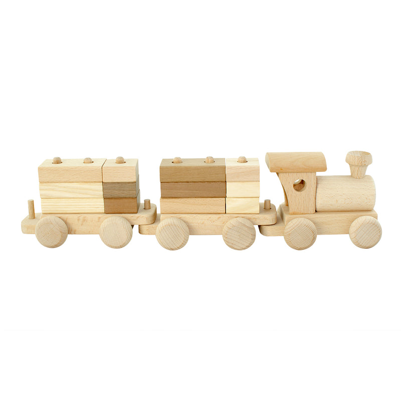 Wooden Train With Stacking Blocks - Esme