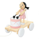 Wooden Pull Along Girl With Drum - Eve