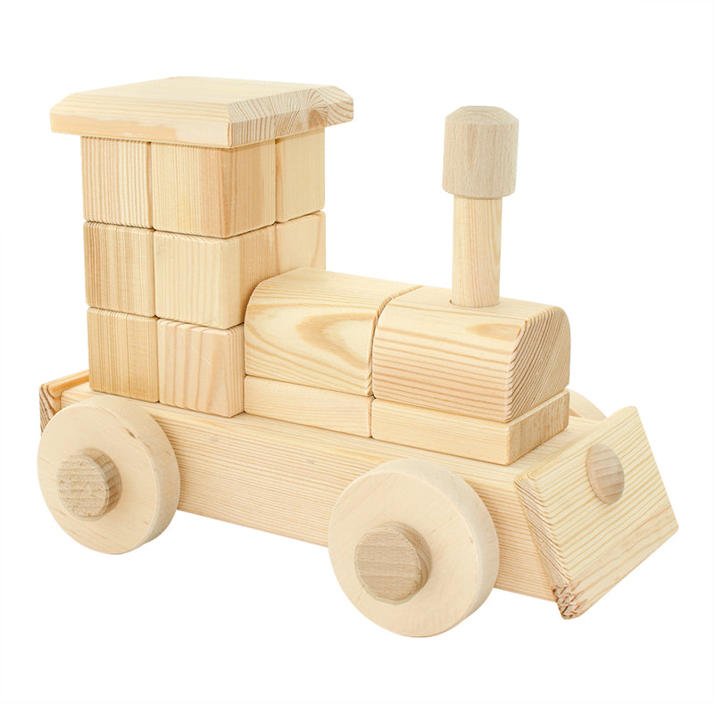 Large Wooden Toy Block Train
