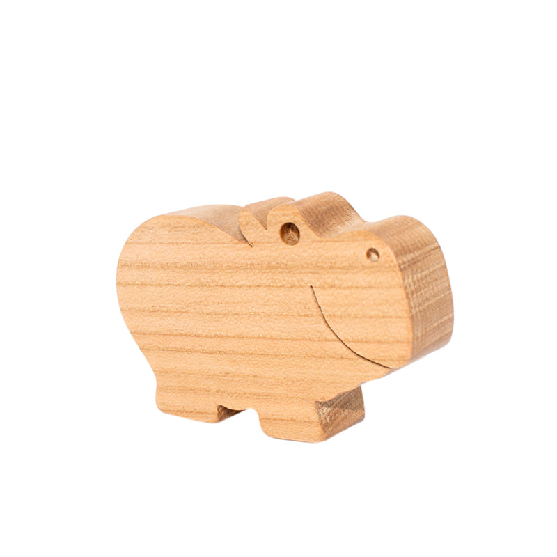 Wooden Hippo Figure