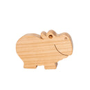 Wooden Hippo Figure