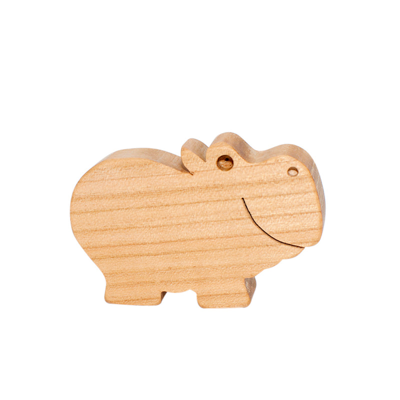 Wooden Hippo Figure